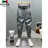 Casual Vintage Men's Fashion Drawstring Jeans with Thickened Fleece and Loose Harem Pants for Autumn and Winter Cargo Trousers 5