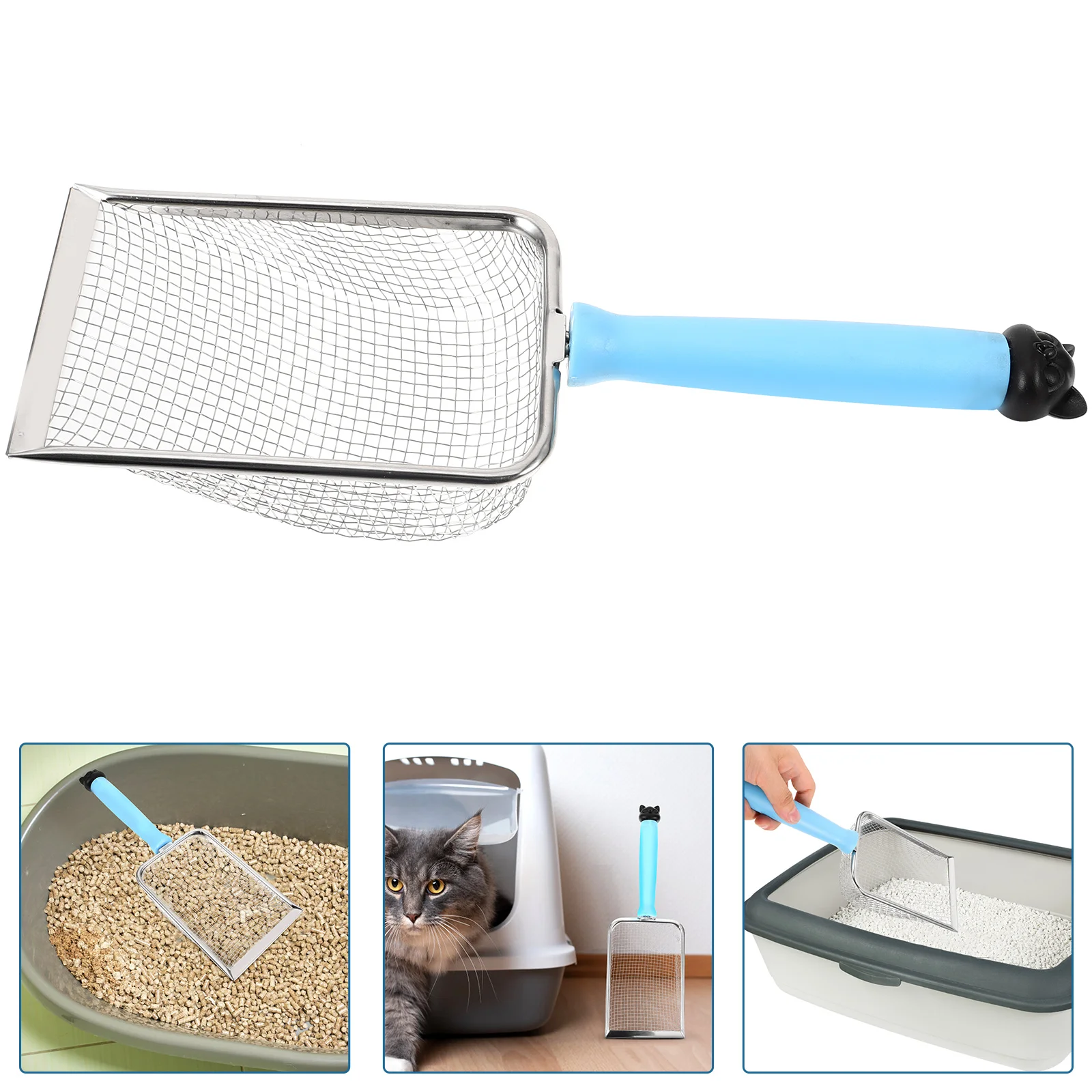 

Cat Litter Scooper for Cats Mesh with Handle Pet Supplies Climbing Sand Sifter Stainless Steel Pets