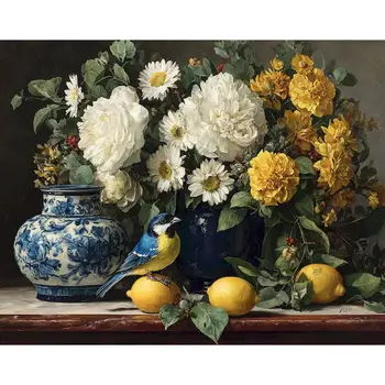 GATYZTORY Painting By Numbers Paint Kit Decorative Paintings Vase Canvas Painting For Adults Coloring By Numbers Diy Gift 1