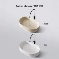 อ่างล้างหน้าเซรามิคพรีเมี่ยมครีมวินด์ อ่างล้างหน้าทรงกลม อ่างล้างหน้าทรงกลม อ่างล้างหน้า 2