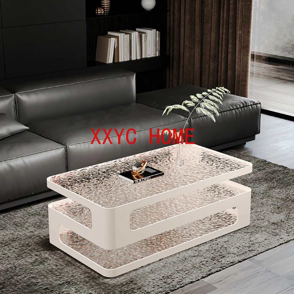 

Italian Rectangular Tempered Glass Living Room Home Simple Modern Tea Table