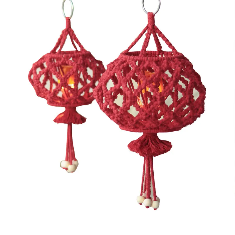

Hand-Woven Lantern Red Festive Holiday Gift Wedding Room Ornaments New Year Chinese Style Portable New Year Gift
