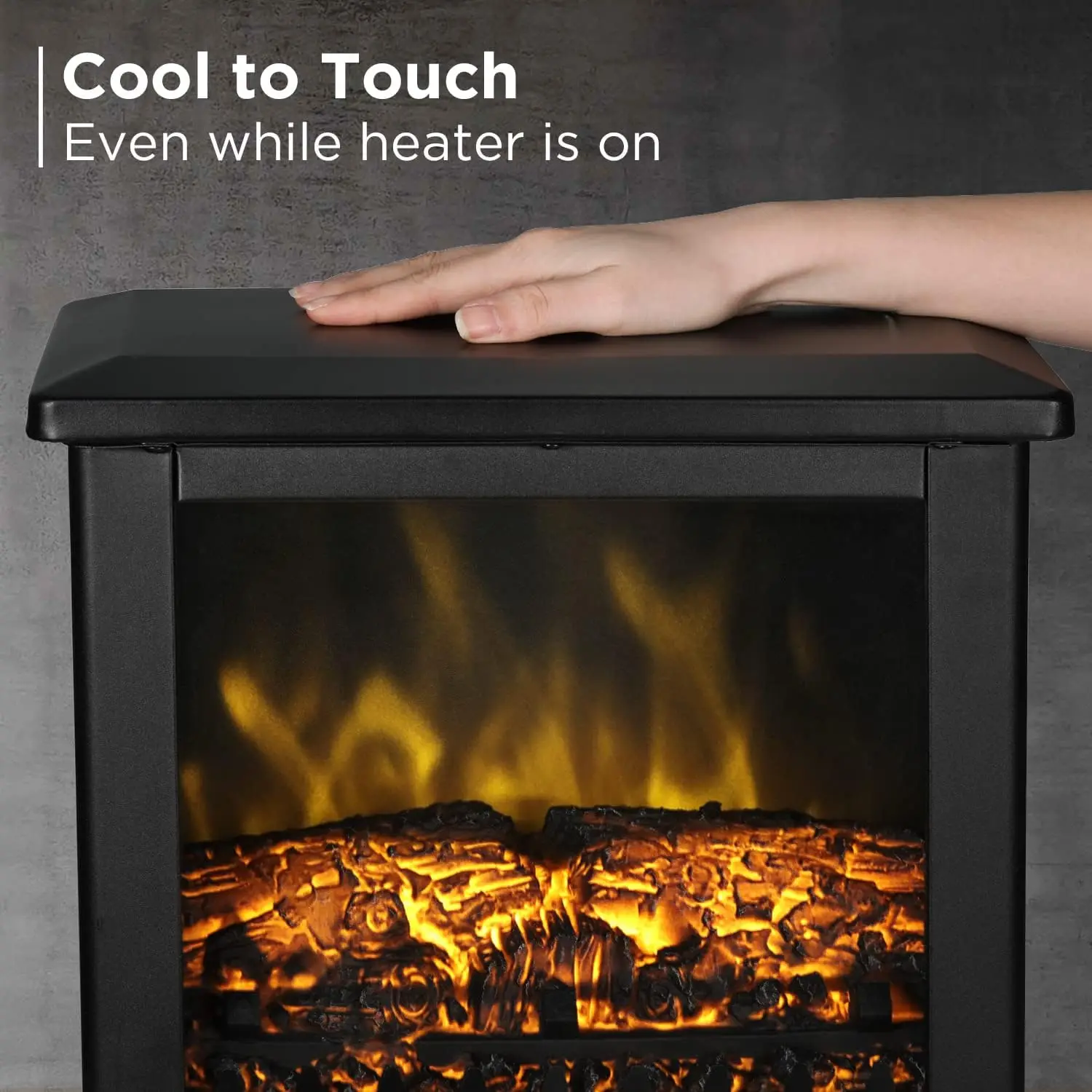 Compact Electric Fireplace Stove, 18” Freestanding Stove Heater with Realistic Flame - Overheating Safety Protection 4