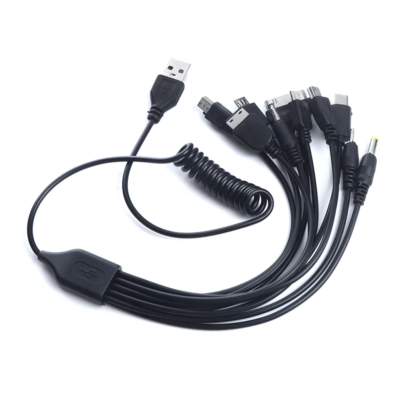 모바일 핸드폰 충전기 멀티 10 in 1 범용 다기능 휴대폰 게임 USB 충전 케이블 충전기