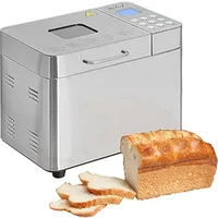 2 LB Stainless Steel Bread Maker with 25 Smart Cooking Programs and Included Accessories, Measuring 1