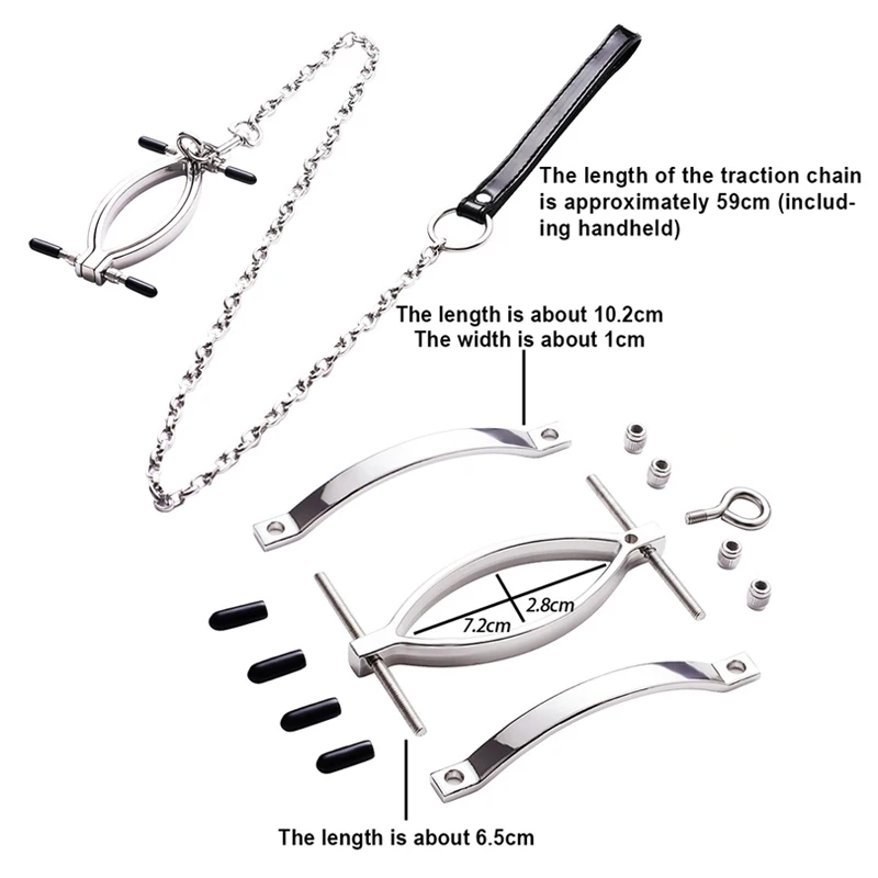 Sex Toys For Women Labia Clamp With Metal Chain Bondage Equipment Clitoris Stimulation Speculum Vagina Opener Exotic Accessories