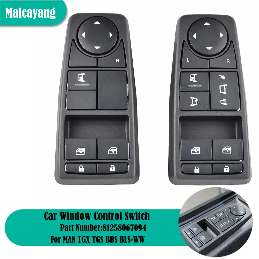 

Car Driver Side Front Door New Electric Window Switch For MAN TGX TGS BBS BLS-WW 81258067094 81258067109 81258067082 81258067107