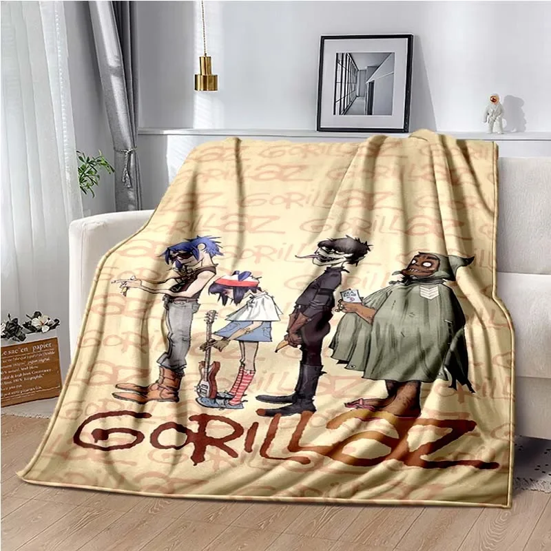 

GORILLAZ Blanket ,United States Rock Muaic Band Poster Printed for Bed Sofa Car Living Room Bed Room Blanekt,Decke,couverture