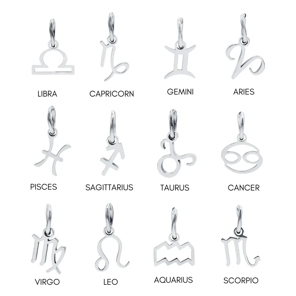 Stainless Steel Zodiac Star Pendant Necklace Accessory