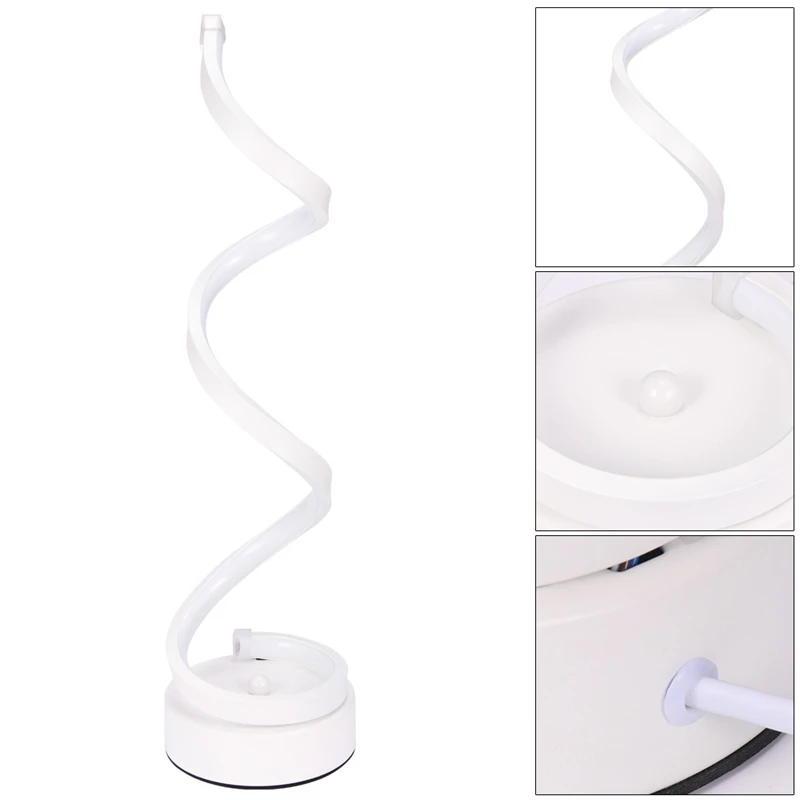 Modern LED Spiral Table Lamp - Elegant & Eye-Caring