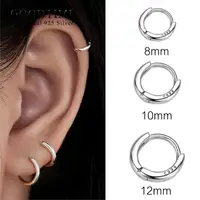 Fashion Women Earring Pure 100% 999 Sterling Silver Minimal Hoop Earrings Thin Cartilage Earring Not Allergic Piercing Jewelry 1