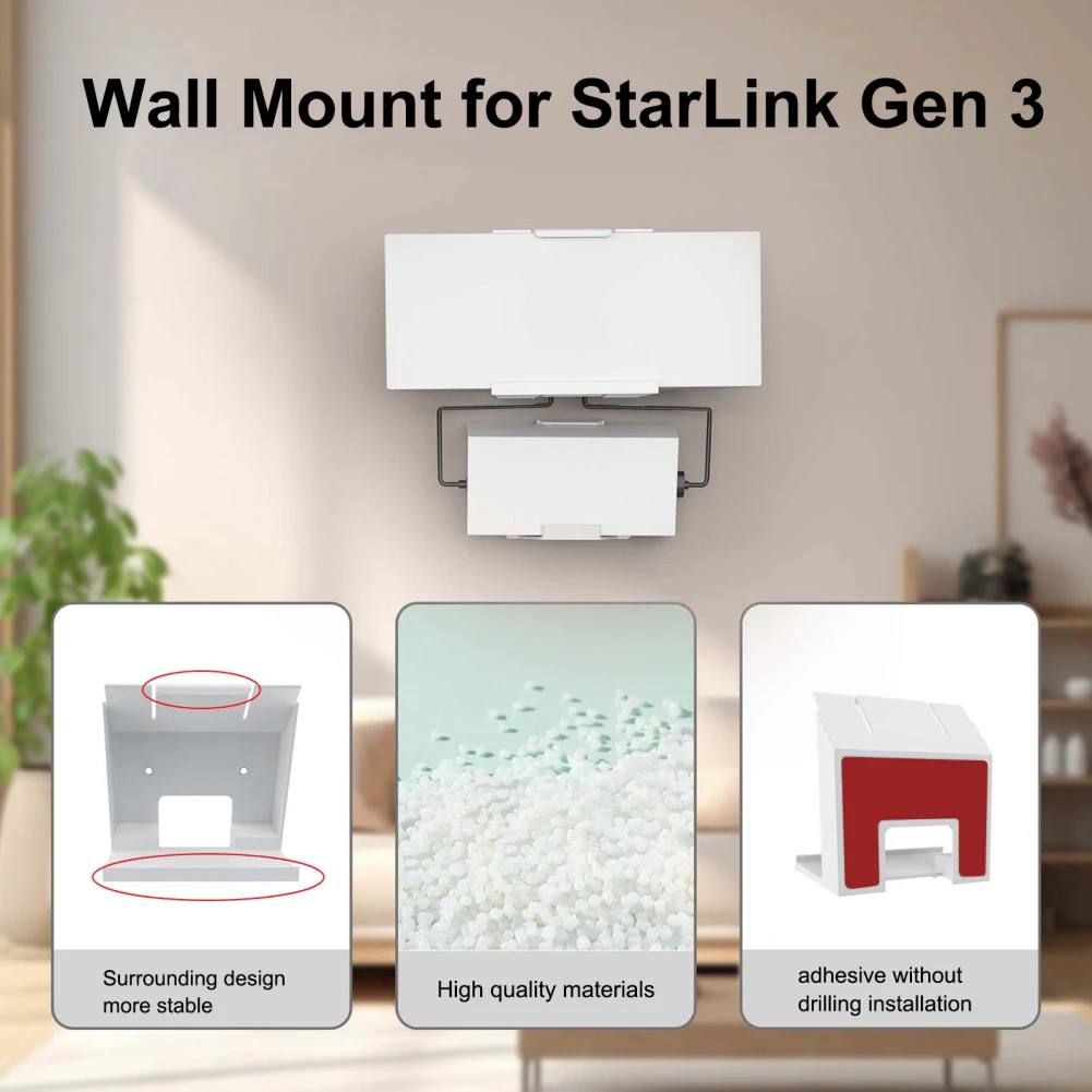 라우터 벽 마운트 홈 라우터 브래킷, 거치대 ABS 벽 장착 라우터 보호, StarLink Gen 3 호환, 2 개