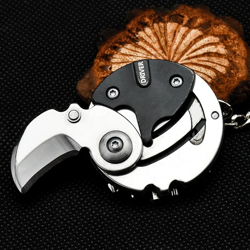 Coin pocket outdoor folding knife sharp portable pocket pendant neck key mini EDC tool fruit knife multi functional knife