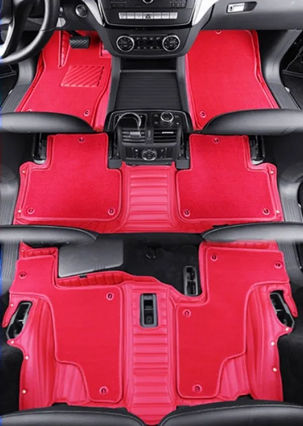 

High quality! Custom special car floor mats for Volkswagen Touran 7 seats 2022-2016 durable waterproof double layers carpets