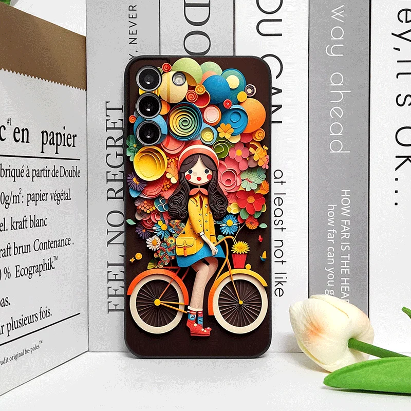Charming Bicycle Balloon Couple Phone Case Cover