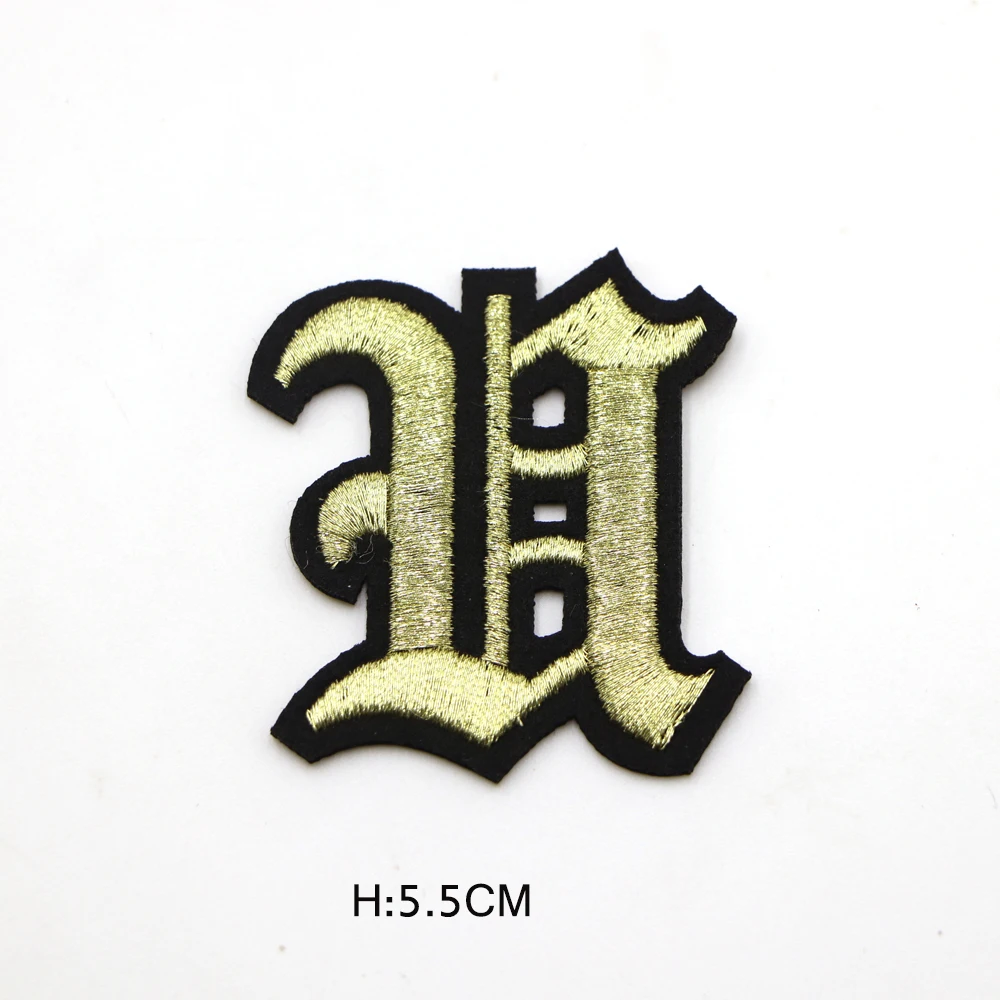 1PC Goldene 55MM Griechische Alphabet A-Z Stickerei Brief Applique Für Kleidung Eisen Auf Marke Aufkleber Für T-shirt name Logo Abzeichen – Detail 21