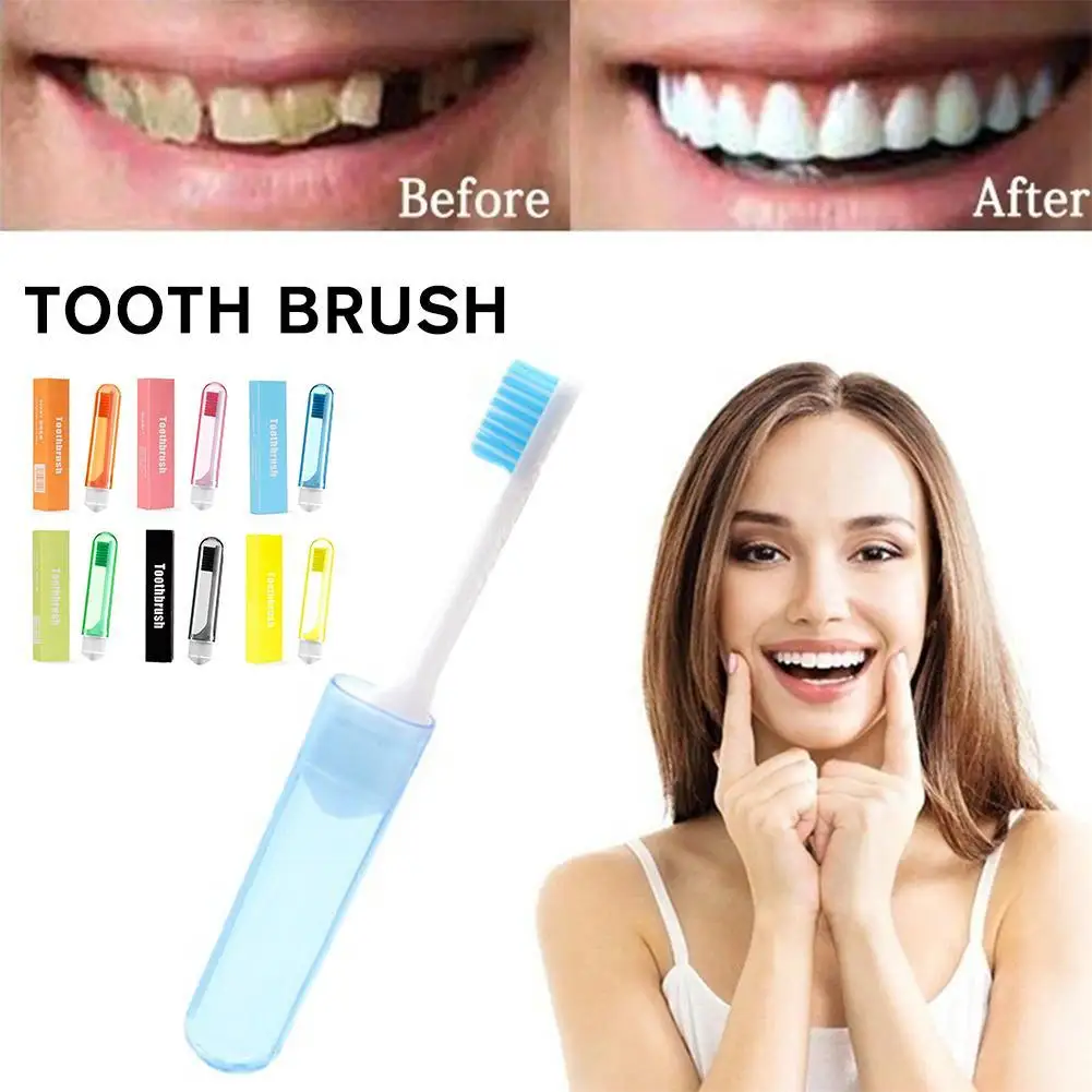 Portable Folding Toothbrush Super Soft Bristle Travelling Travel Outdoor Take To Camping Easy Toothbrush Fold Hiking Teethbrush soft toothbrush portable toothbrush