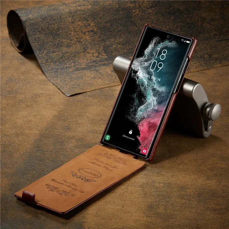 Premium Vertical Flip Leather Case - Anti-Knock Full Protection Cover