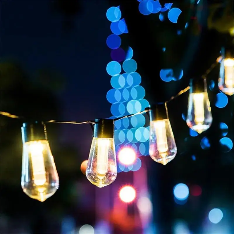 Tanie LED girlandy żarówkowe na energię słoneczną oświetlenie do dekoracji bożonarodzeniowej żarówka wodoodporna sklep