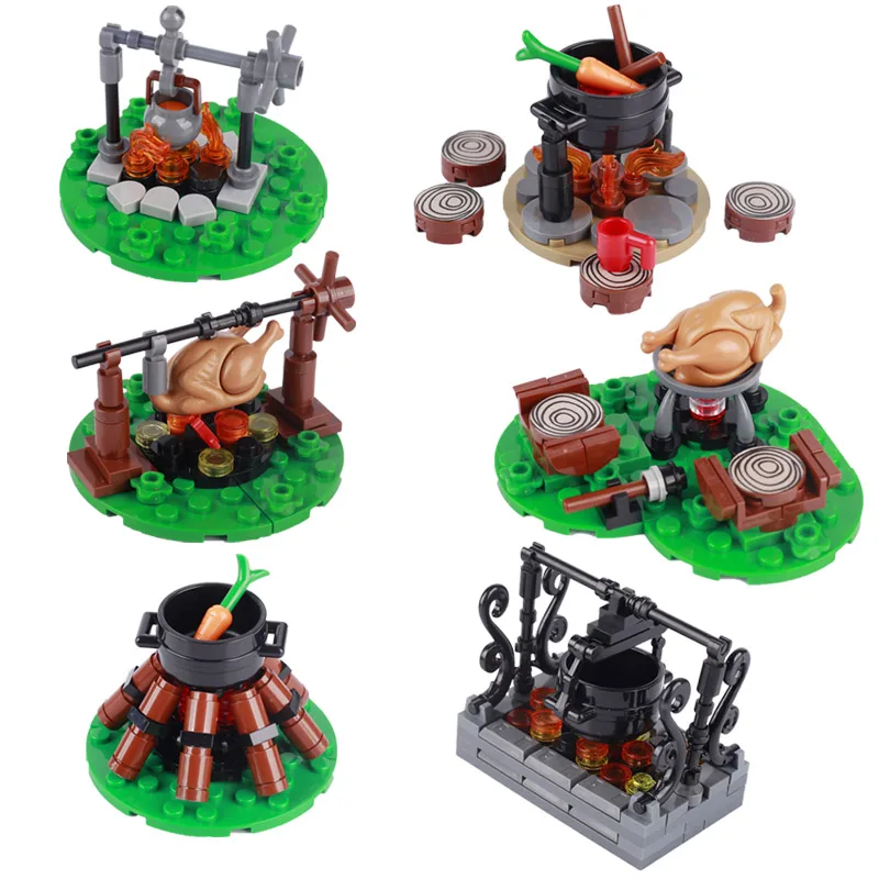 Medieval City Building Blocks MOC Kitchen House Furniture Bedroom Dining Room Soldier Figures Helmet Assembly Bricks Toys building block toy building block toys building block kits building block accessories