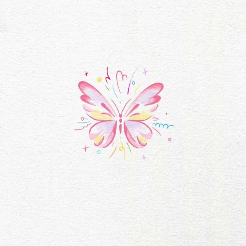 

Fake Tattoos for Women Sexy Chest Waterproof Pink Butterfly Tattoo Sticker Cute Tatoo Tatto Festival Accessories Art Wholesale