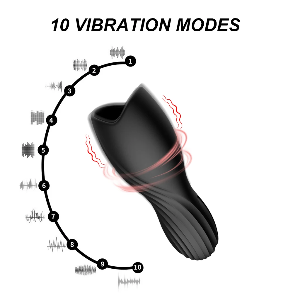 Men's Penis Delay Trainer Vibrator 10 Modes Male Masturbator Automatic Oral Climax Sex Glans Stimulate Massager Adult Sex Toys
