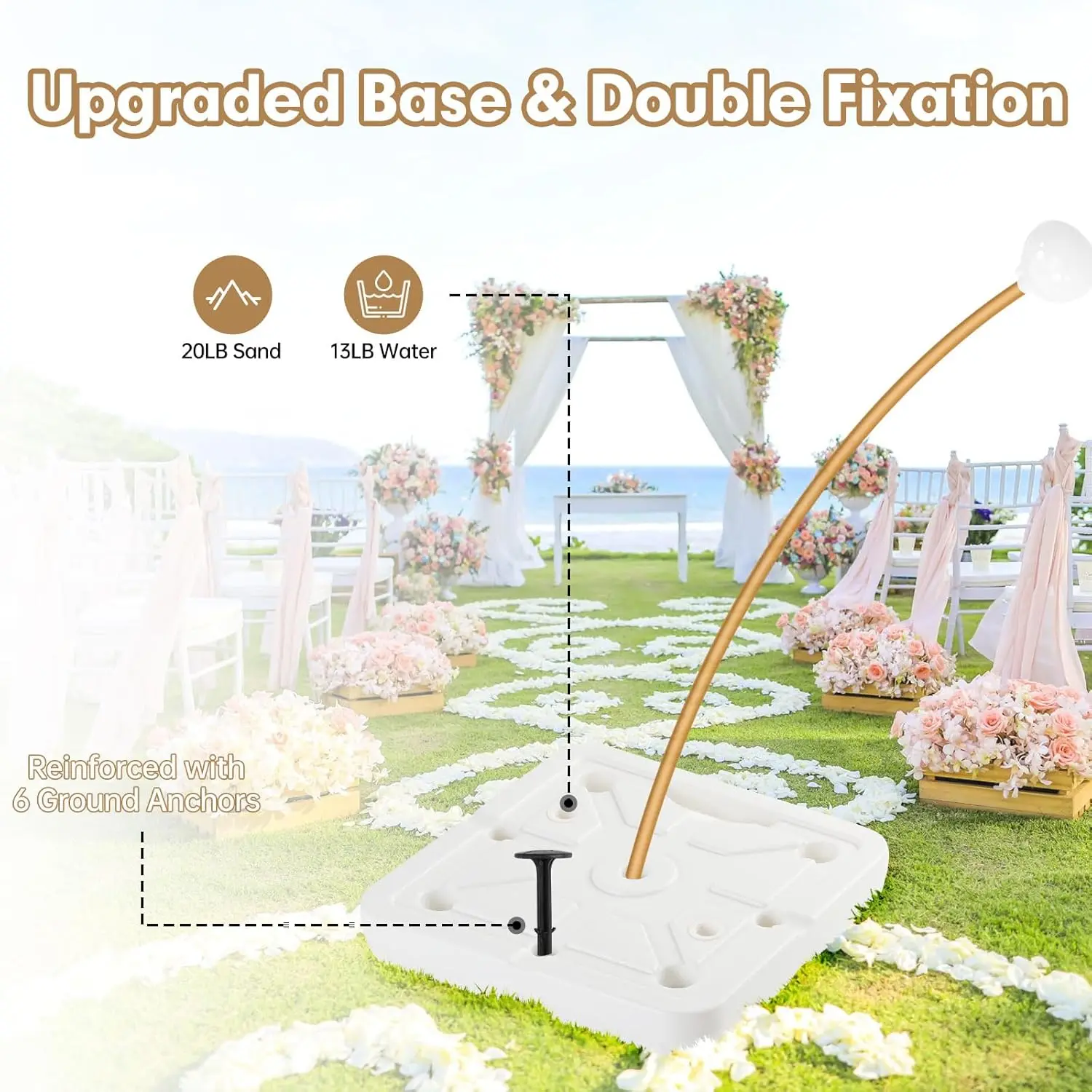 Balloon Arch Kit (8.3FT & 5FT) Free Bending Shape with Independent Water Fill Base Half Balloon Arch Frame and Column Stand