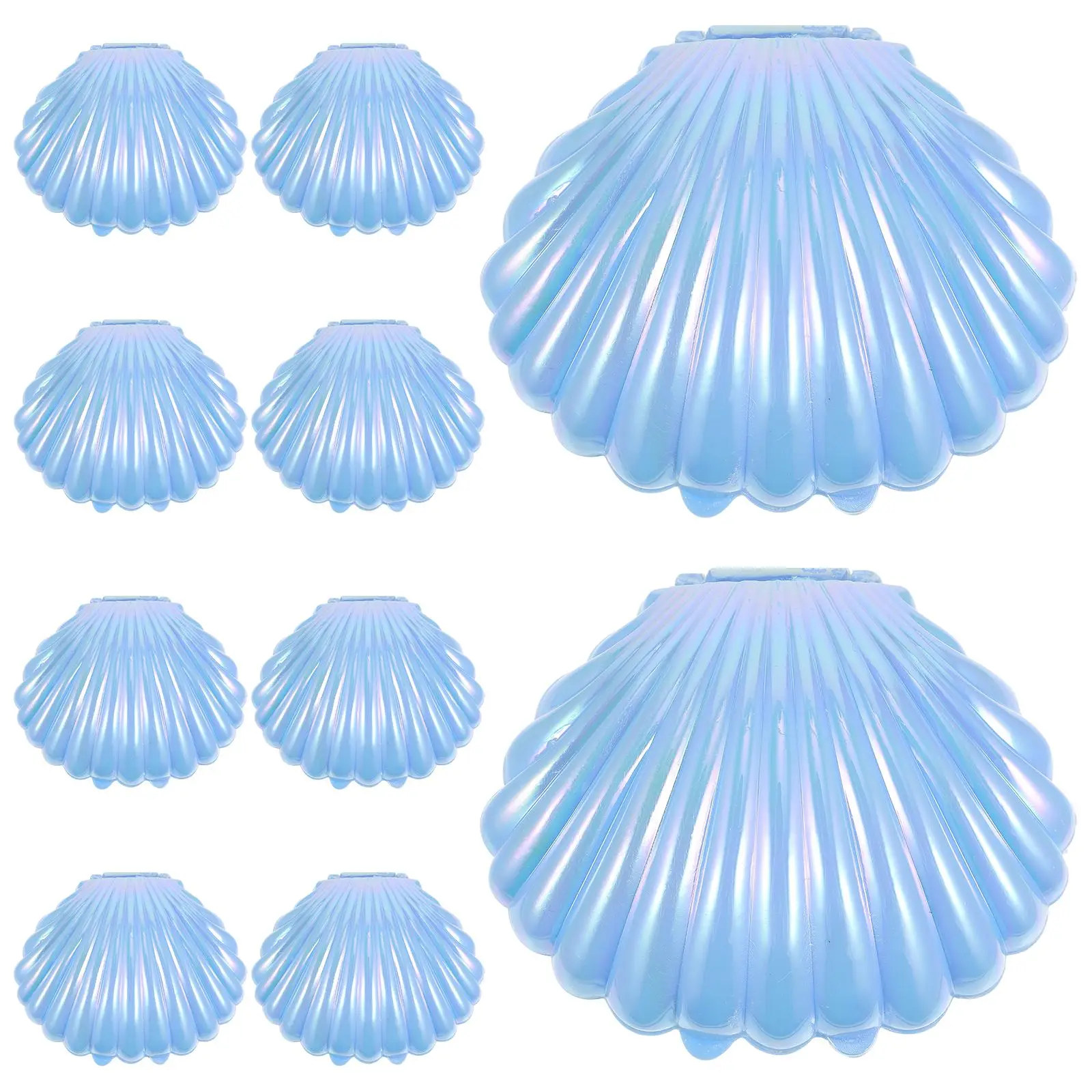 Plastic Shell Candy Boxes Biscuit Treats Holder MakeUp Jewelry Storage Boxes Baby Shower Wedding Birthday Party Favor 10pcs