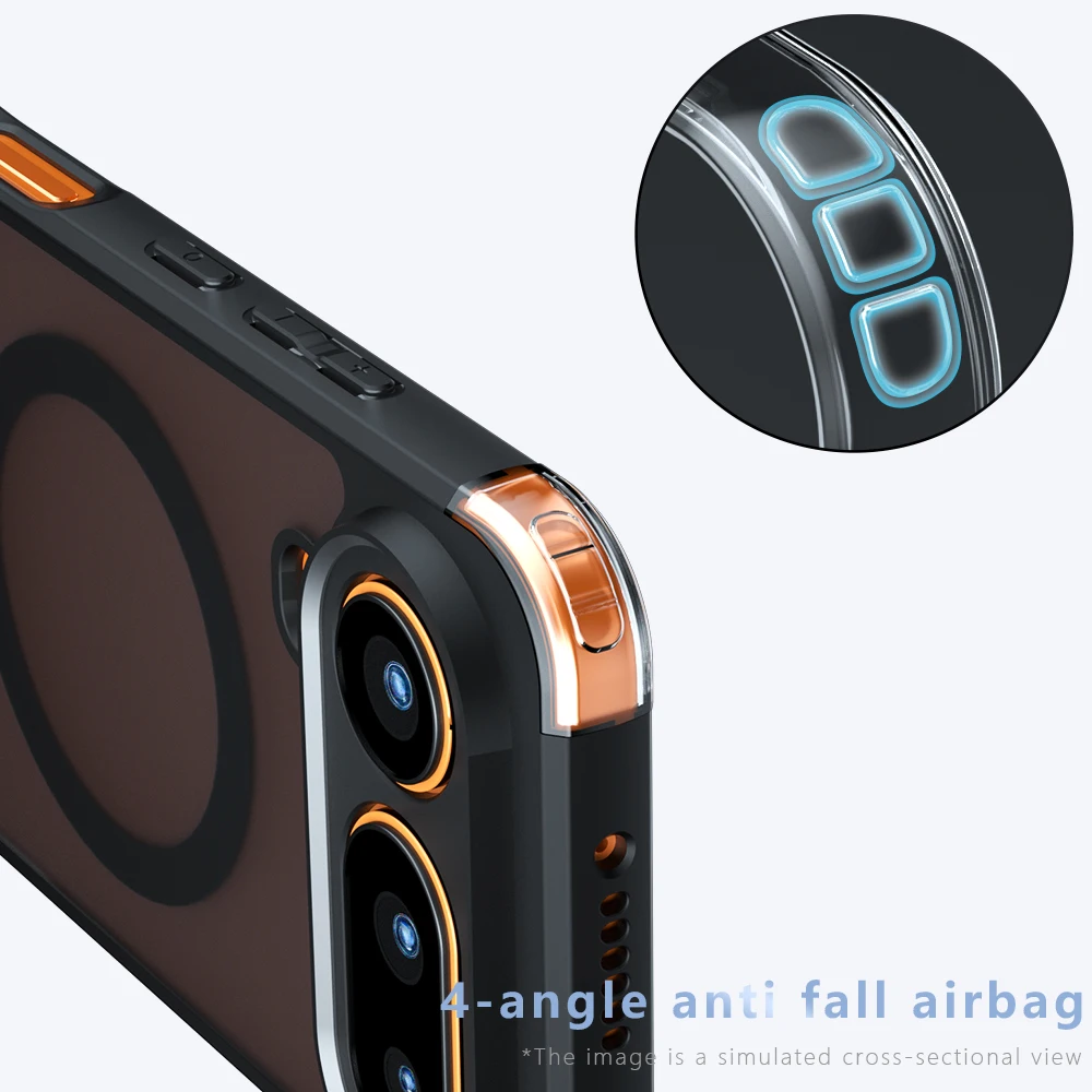 Honor Magic 8 Pro Shockproof Wireless Charging Phone Case - Magnetic, Matte, Translucent