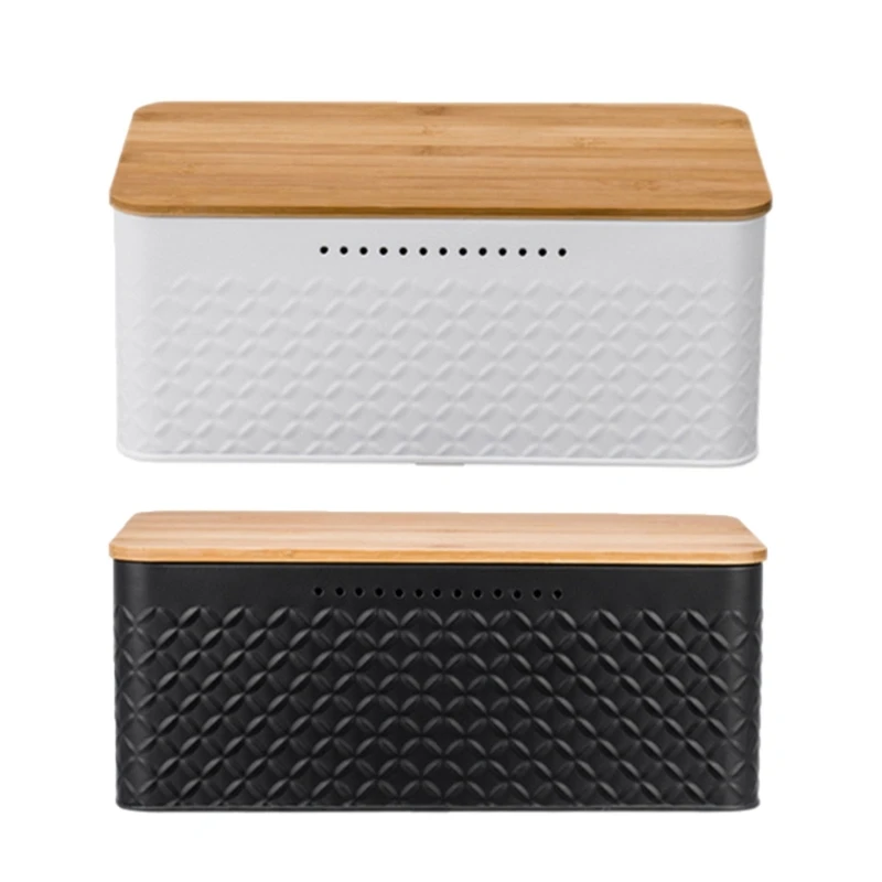 

Kitchen Bread Storage Box Bread Holder with Lid Large Metal Bread