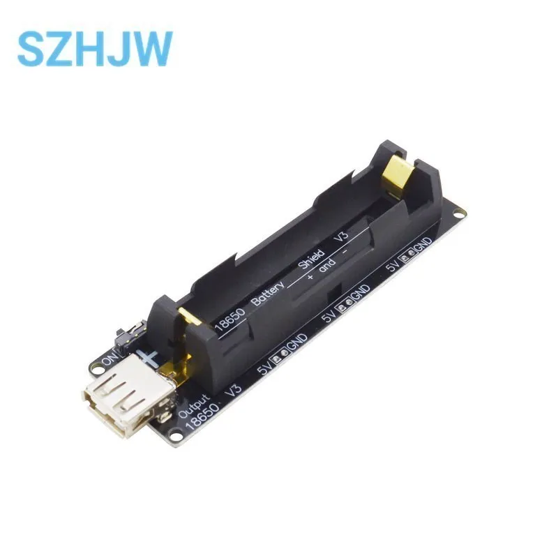 18650 Battery Charge Shield Board with Micro USB and Type-A USB Ports (0.5A)