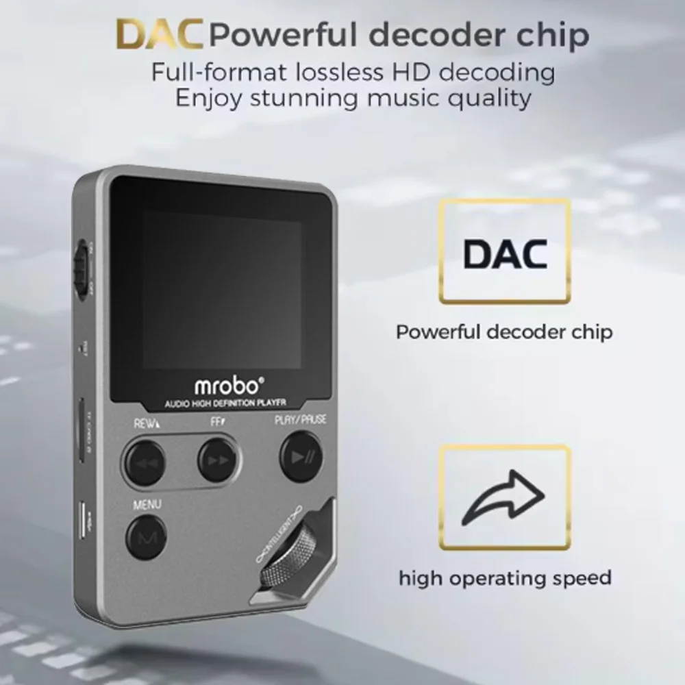 Built-in 8GB MP3 Lossless Bluetooth MP3 Music Player Zinc Alloy Body,Rotary Controls Wireless Connection FM Radio Voice Recorder