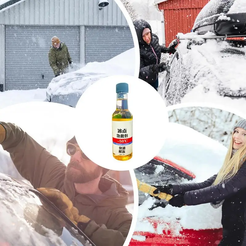 Ice Melter 150ml Driveway Deicer Liquid Snow Removal Fast Acting Windshields Winter Frost Melt Car Snow Frost Removal Effective