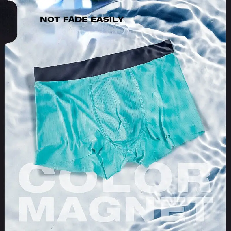 

Men Silky U Convex Pouch Mid Waist Boxer Briefs Ultra Thin Breathable Underwear Calsoncillos Para Bikini Hombre Men's Panties