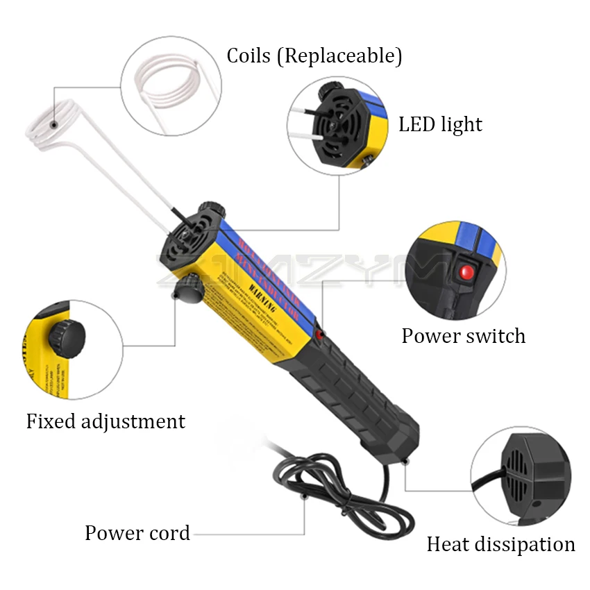 1000W Magnetic Induction Heater Bolt Remover Car Repair Machine Tool Screw Tool Bolt Heat Remover Tool Kit 8 Coils 110V/220V images - 6