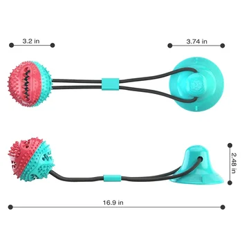 Large Dog Ball Toys Suction Cup Ropes Interactive Leaking Slow Feeder Chew Toy Toothing Clean Golden Retriever Big Pet Supplies 2