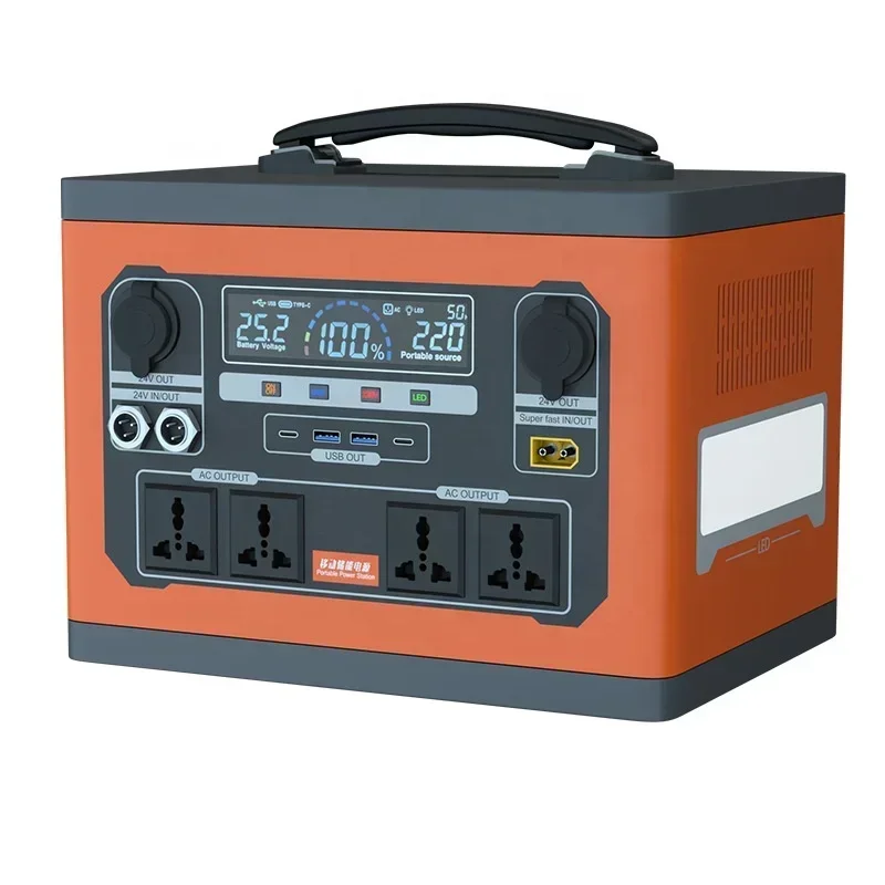 Portable Power Station 400W to 1500W Solar and electricity rechargeable power station for home and outdoor activity power supply