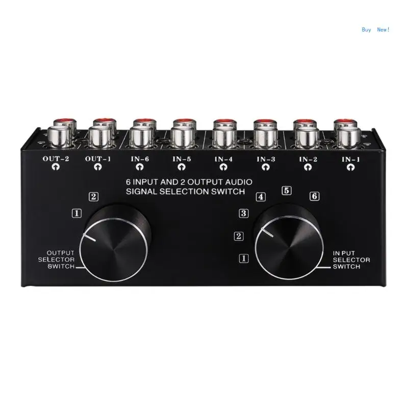 

Convenient Sound Source Selection Splitters 6 in 2 out Switcher Box