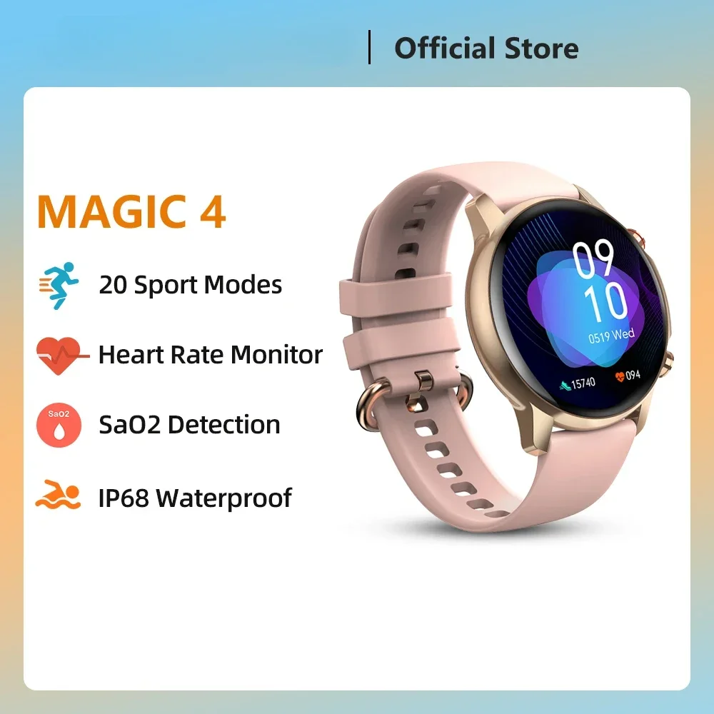 

Новинка, Роскошные Смарт-часы Magic 4 с цветным экраном 1,32 дюйма, водостойкие до 5 АТМ, монитор сна, спортивный фитнес-трекер, модные женские Смарт-часы
