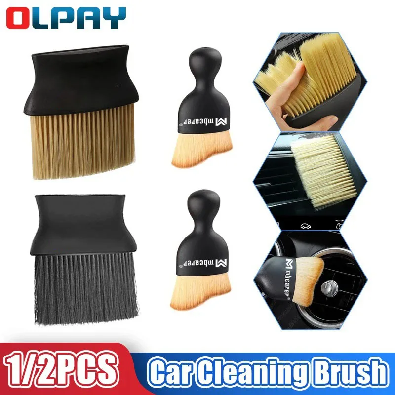 Car Interior Nylon Cleaning Soft Brush Dashboard Air Conditioner Outlet Detail Cleaning Brush Gap Dust Removal Articles for Cars