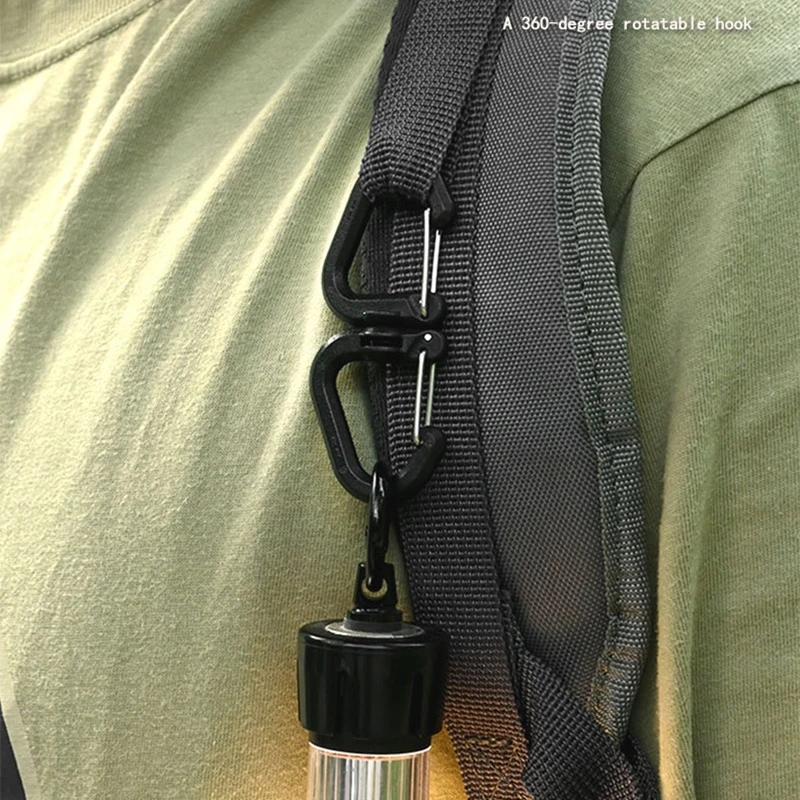 1/5/10 pcs 360 Degree S Chain Hook Black Double Clip Swivels  for Outdoor Camping Backpacks Locking Buckles Hiking Carabiner