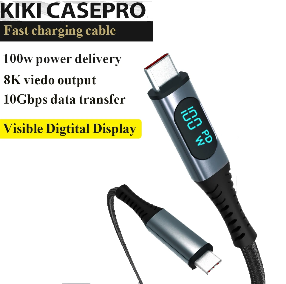 

Кабель USB Type C-USB C 100 Вт/5A PD для быстрой зарядки, зарядное устройство, провод для Macbook, Xiaomi, Samsung Switch, PS5, кабель USB Type-C, 1 м