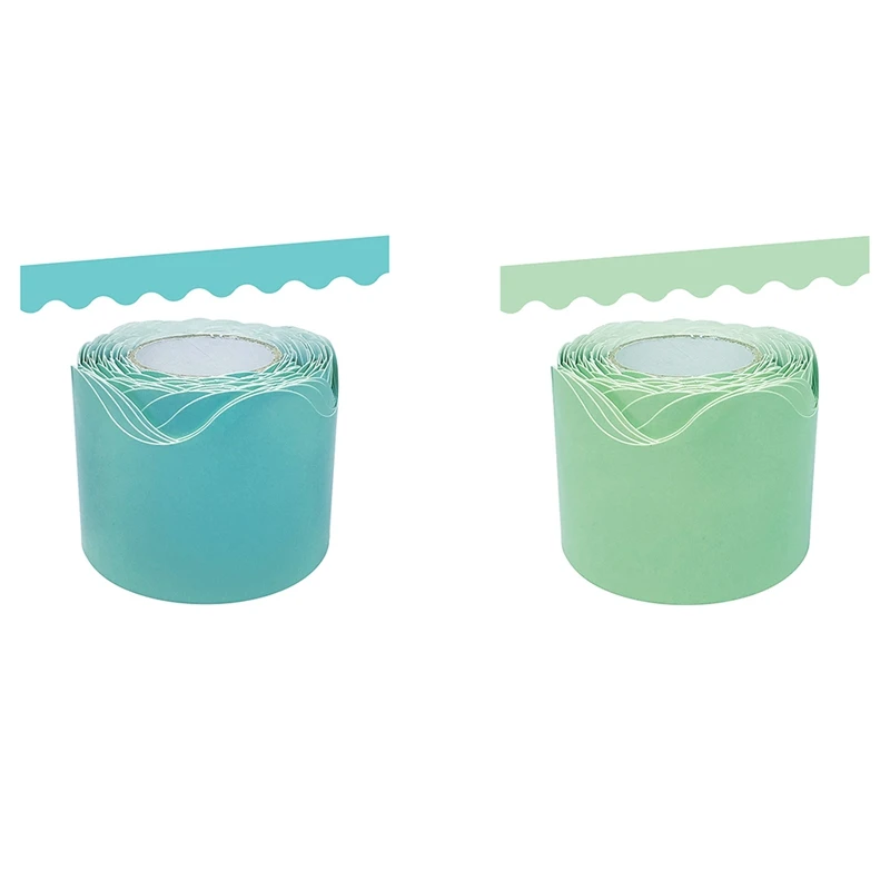 Scalloped Rolled Border Sticker Trim-50Ft-Decorate Bulletin Boards, Walls, Desks, Windows, Doors, Schools,Offices