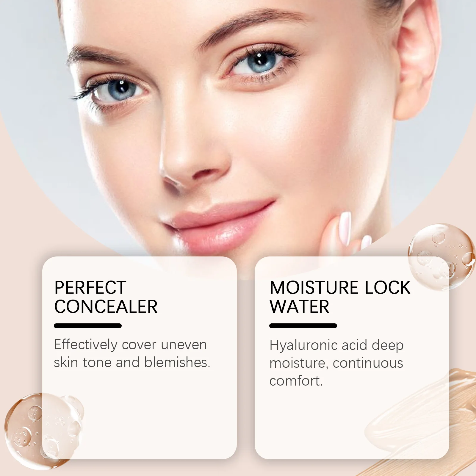 Matte Foundation Cream Stick Multi-use Eraser Makeup Full Coverage Waterproof Long Last Oil-Control Cover Acne Base with Brush 2