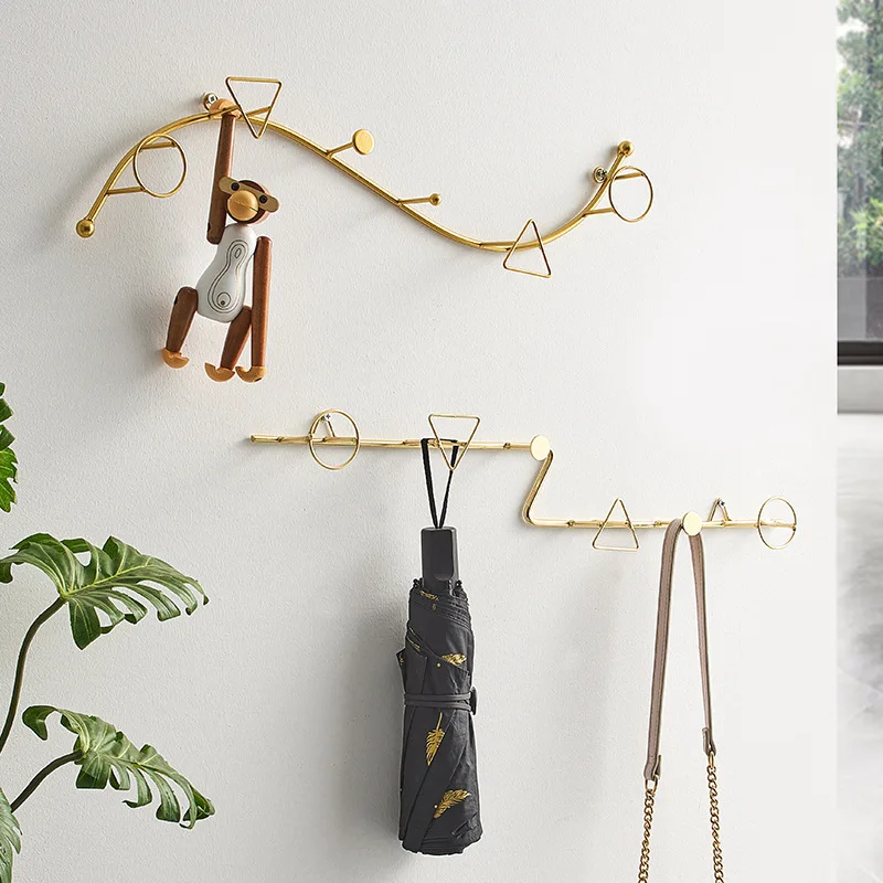 

Nordic light luxury wrought iron hook creative porch decoration door entry household clothes hook wall hanging home storage rack