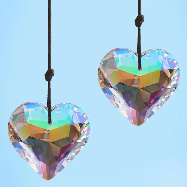 45 Mm -Es Szív Medál Kristály Diy Kerti Dekoráció Szabadtéri Szivárvány Prizma Gyártó Csillár B4Z4 - Image 3
