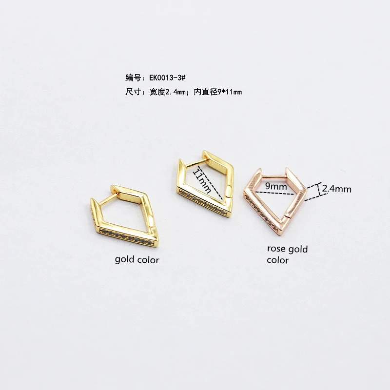 

11231435 The Geometric Copper Shape Spring Hoop Earrings Vacuum Plating No Easy Fade Allergy Free