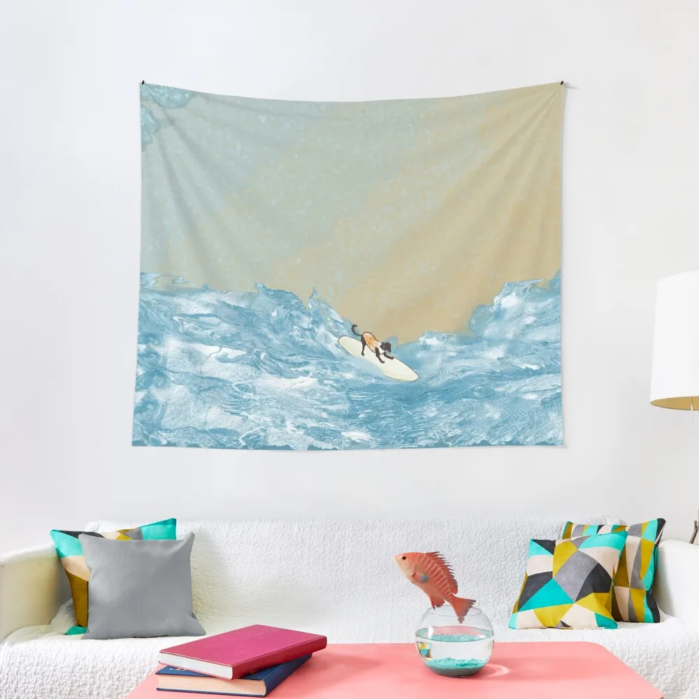 

Dog Surf II Tapestry Wall Hanging Decor Room Decor Aesthetic Tapestry