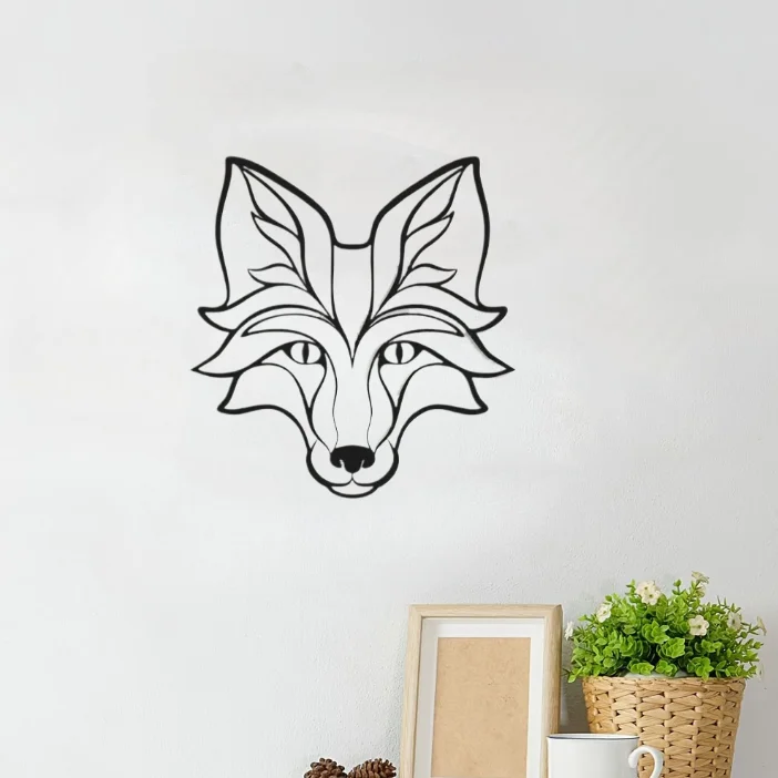 

Настенная подвеска в виде Черной Лисы, украшение для дома, металлическая наклейка на стену, Железный Декор, силуэт, подарок