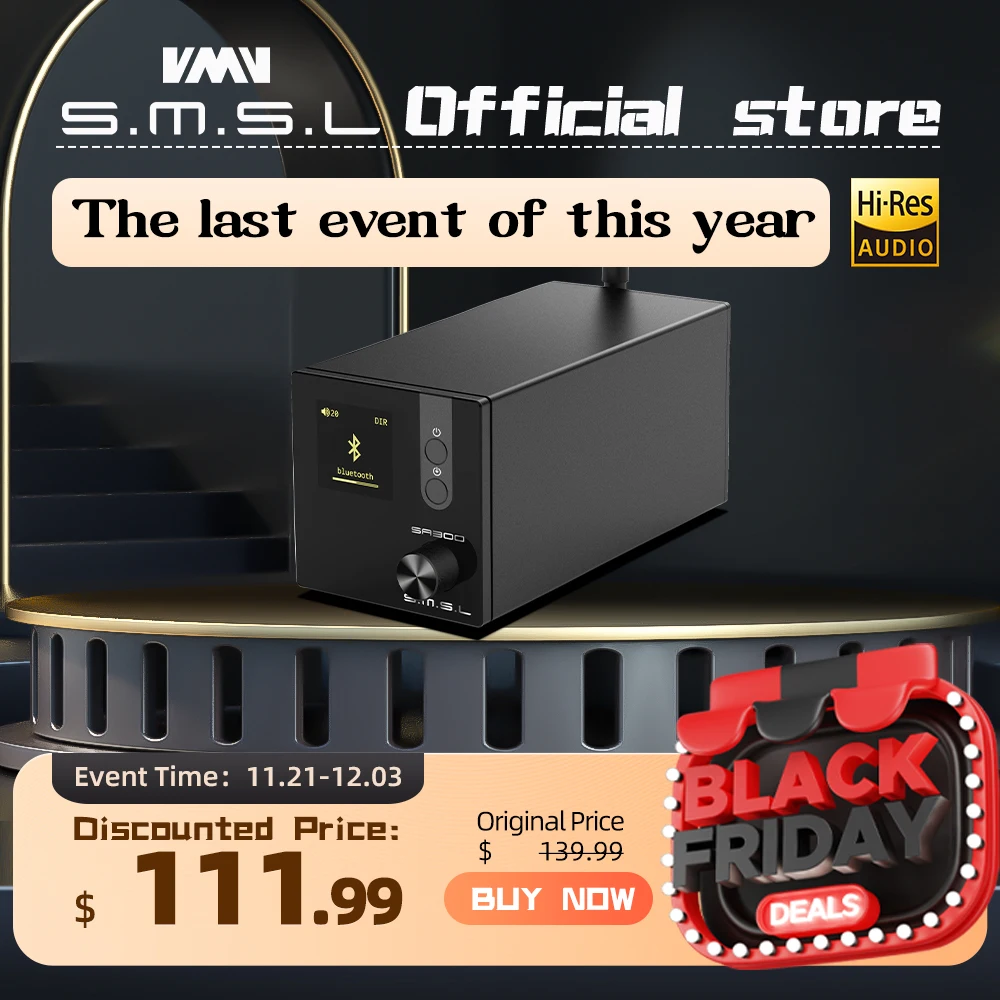 SMSL SA300 クラスD デジタルアンプ （ブラック） SMSL SA300